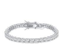 wholesale Sterling Silver Cubic Zirconia Tennis Bracelet 7 3 6mm Gift for Women-Round 5mm-7.5 inches