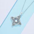 wholesale 925 Sterling Silver Celtic Triquetra Moonstone Cross Necklace for Women-0-2