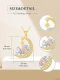 wholesale 925 Sterling Silver Plated Gold  Moon & Star Family Love Pendant Necklaces for Dad and Son-0-4