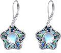 wholesale 925 Sterling Silver Moonstone Abalone Star of David Witchy Celtic Shell Flower Saturn Dangle Earrings for Women - Jewish and Irish Style Gift Ideas-0-0