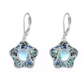 wholesale 925 Sterling Silver Moonstone Abalone Star of David Witchy Celtic Shell Flower Saturn Dangle Earrings Wholesale for Women - Jewish and Irish Style Gift Ideas-0-0