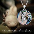 wholesale 925 Sterling Silver Blue Crystal Squirrel Pendant Necklace Gemstone s for Women Girls-0-1