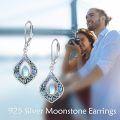 wholesale 925 Sterling Silver Teardrop Moonstone Abalone Shell Celtic Knot Drop Earrings for Women-0-4