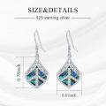 wholesale 925 Sterling Silver Abalone Shell Peace Sign Drop Earrings for Women-0-5