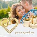 TOUPOP 14K Gold Zircon Heart Pendant Necklace for Women-0-1