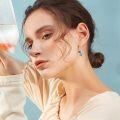 wholesale 925 Sterling Silver Blue Crystal Dolphin Drop Earrings for Women-0-3