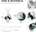 wholesale 925 Sterling Silver Malachite Moon Cat Pendant Necklaces for Women's -0-1
