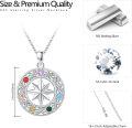 wholesale 925 Sterling Silver Rainbow Crystal 8-Pointed Star Chakra Compass Necklace Infinite Energy Pendant Yoga  for Women Girls-0-3