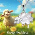 wholesale 925 Sterling Silver Sheep Shape Mother of Pearl Shell Pendant Necklace Animal s for Women-0-2
