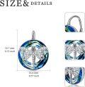 wholesale 925 Sterling Silver Blue Crystal Dragonfly Leverback Earrings for Women-0-4