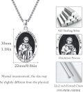 wholesale 925 Sterling Silver Saint Peregrine Patron of Cancer and Incurable Pendant Necklace for Men & Women-0-2