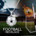 wholesale 925 Sterling Silver Black CZ Soccer Ball Sporty Pendant Necklaces for Women Men Gifts Jewelry-0-5