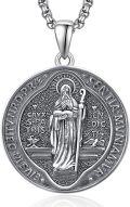 wholesale 925 Sterling Silver 925 Saint Benedict Medal Pendant Necklace  for Catholic Protection Gifts-0-0