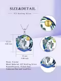 TOUPOP Sterling Silver Crystal Ocean Palm Tree Wave Pendant Necklace-0-3