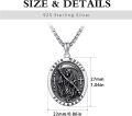 wholesale 925 Sterling Silver Grim Reaper Necklace w/ Oxidized Skull & Scythe Pendant - Mens Gothic s-0-6