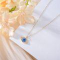 wholesale 14K Gold Blue Evil Eye CZ Pendant Necklace for Women-0-2
