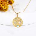 wholesale 14K Gold Moonstone Tree of Life Pendant Necklace for Women - Family Wisdom s-0-1