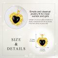 wholesale 925 Sterling Silver Plated Gold Heart Black Onyx Stone Pendant Necklace for Women-0-3