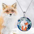 wholesale 925 Sterling Silver Fox Crystal Pendant Necklace - Cute Animal  for Women and Girls-0-4