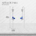 wholesale Sterling Silver 12 Birthstone Butterfly Threader Drop Earrings-0-3