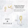 wholesale 10K Gold 10K Gold Yellow Pearl Drop Hoop Earrings with Cubic Zirconia for Women - Christmas Gift Ideas-0-4