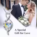 TOUPOP Sterling Silver Crystal Infinity Love Heart Pendant Necklace-0-4
