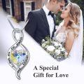 TOUPOP Sterling Silver Crystal Infinity Love Heart Pendant Necklace-0-4