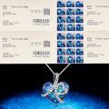 wholesale 925 Sterling Silver Crystal Heart Necklace for Women Birthstone Gift for Wife Daughter Anniversary Birthday Christmas-0-4