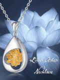 wholesale 925 Sterling Silver Lotus Flower Teardrop Cremation Jewelry Pendant Necklace for Ashes Keepsake Holder with Funnel Kit-0-5