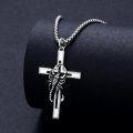 wholesale 925 Sterling Silver Scorpion on Cross Mens Pendant Necklaces-0-2