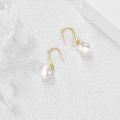 wholesale 18K Gold Diamond and Cultured Freshwater Pearl Drop Earrings for Women-0-3