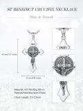 wholesale 925 Sterling Silver Cross St. Benedict Medal Pendant Necklace for Men/Women Catholic s-0-3