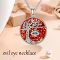 TOUPOP Sterling Silver & Turquoise Tree Of Life Necklace-0-1