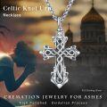 wholesale 925 Sterling Silver Celtic Cross Cremation Jewelry Urn Keepsake Necklace for Ashes -0-5