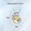 wholesale Sterling Silver Birthstone Zodiac Necklace 12 Constellation Heart Pendant-0-2