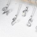 wholesale 18K White Gold Plated Sterling Silver Moissanite Heart Initial A-Z Necklace for Women-0-4