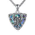 wholesale 925 Sterling Silver Archangel Michael Shield Pendant Necklace-0-0