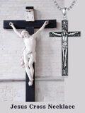 wholesale 925 Sterling Silver Crucifix Pendant Necklace for Men - Jesus Christ on the Cross Design (24+2)-0-3