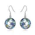 TOUPOP Sterling Silver Blue Crystal Sea Turtle Palm Tree Earrings-0-0