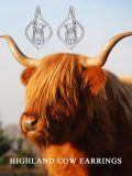 wholesale 925 Sterling Silver Highland Cow Platinum Plated Drop Earrings For Women-0-3