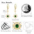 wholesale 925 Sterling Silver Gold-Plated Moonstone & Opal Starburst Leverback Drop Earrings-0-82
