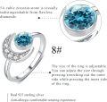 wholesale 925 Sterling Silver Moonstone Birthstone Rings for Women Adjustable Open Ring Gift for Wife Mom Daughter-0-3