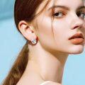 wholesale 925 Sterling Silver Hypoallergenic Butterfly Opalite Hoop Earrings for Women-0-5