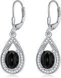 wholesale Sterling Silver Genuine Simulated Birthstone Teardrop Leverback Earrings-0-13