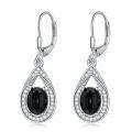 wholesale 925 Sterling Silver 3 ct Moissanite D VVS Tear Drop Halo Leverback Earrings-0-13