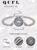 wholesale 925 Sterling Silver Ox Bull Horoscope Sign Charm Chain Link Bracelet for Men-0-1