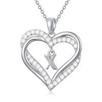 TOUPOP Sterling Silver Heart Initial A-Z Letter Pendant Necklace Gift for Women-undefined