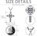 wholesale 925 Sterling Silver Celtic Cross with Skull and Bones Pendant Necklace  - Gothic Jewelry for Men & Women-0-2
