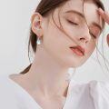 wholesale 925 Sterling Silver Moonstone Drop Earrings White Gold Plated Blossom Teardrop Jewelry For Women-0-1