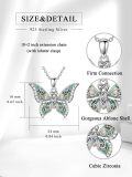 wholesale 925 Sterling Silver Abalone Shell Butterfly Pendant Necklace for Women Girls Gifts Jewelry-0-5